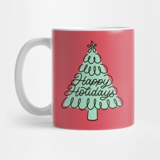 Retro Tree Happy Holidays Mug